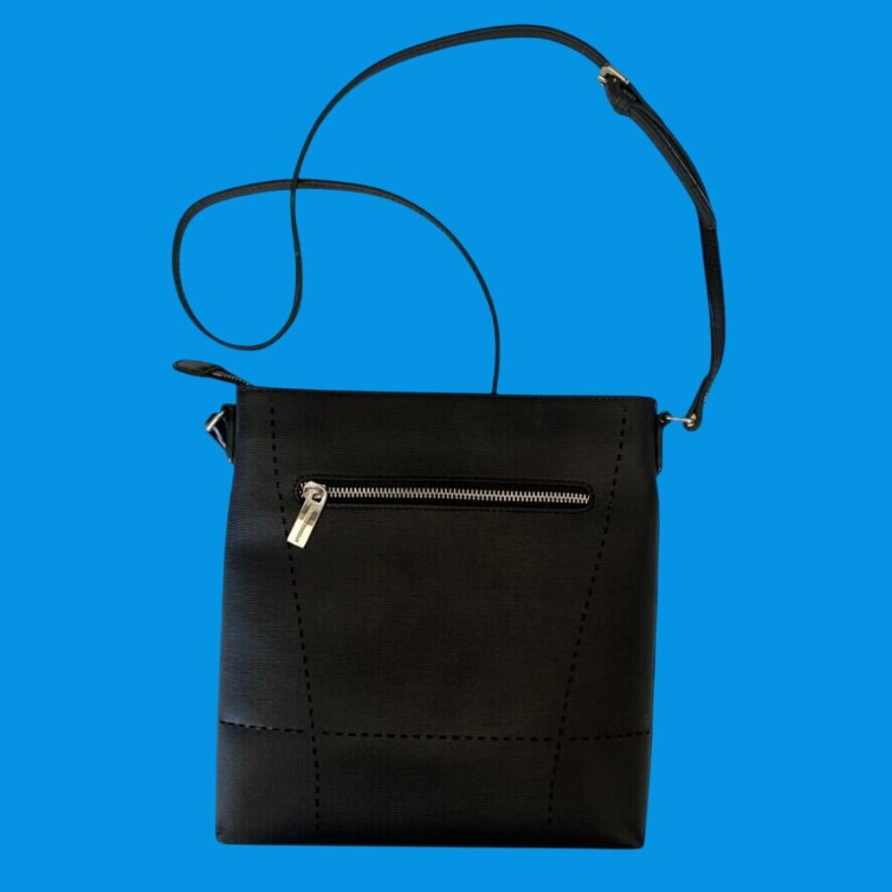 Charles Jourdan Black Cross-Body Bag Adjustable Strap & Zipper Pocket Versatile